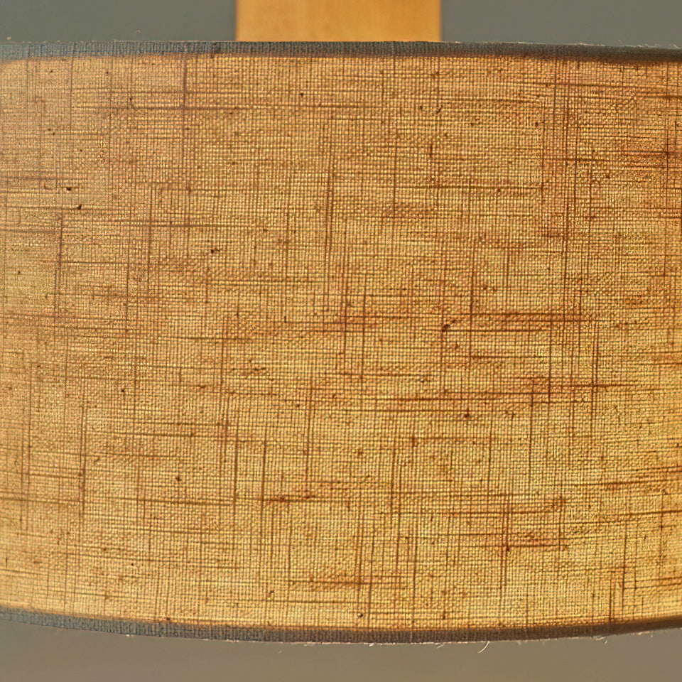 Wood & Linen Drum Pendant Light