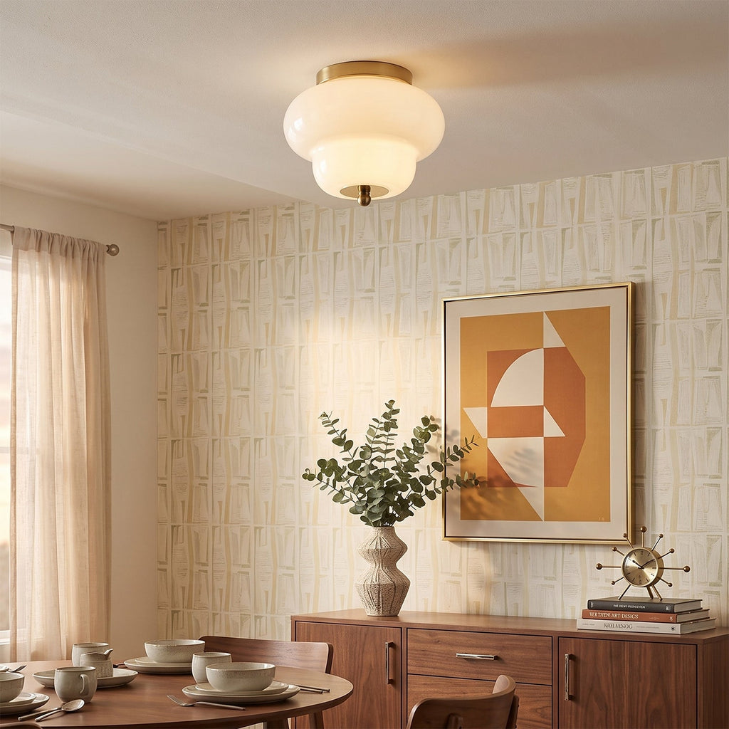 Otto Stepped Opal Glass Semi-Flush Mount