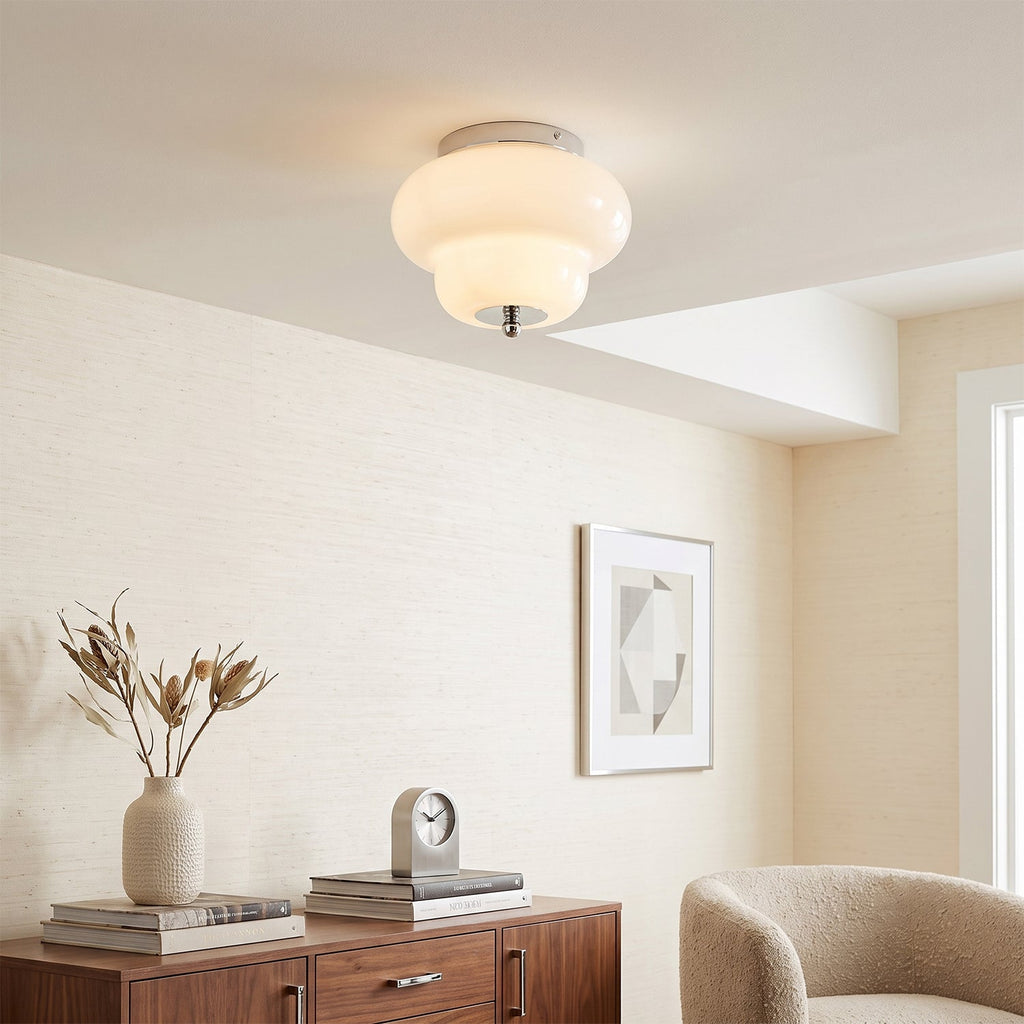 Otto Stepped Opal Glass Semi-Flush Mount