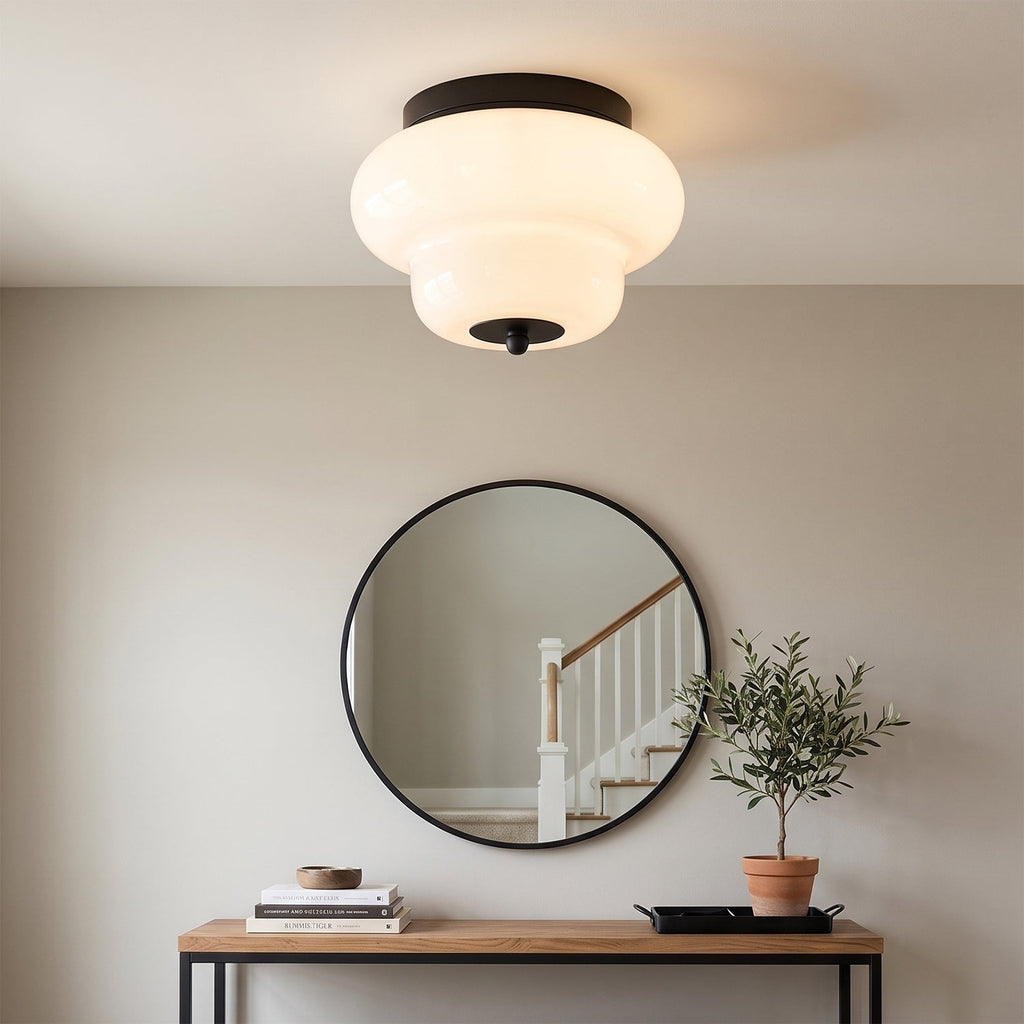 Otto Stepped Opal Glass Semi-Flush Mount