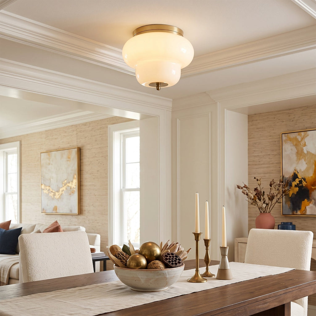 Otto Stepped Opal Glass Semi-Flush Mount