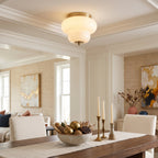 Otto Stepped Opal Glass Semi-Flush Mount