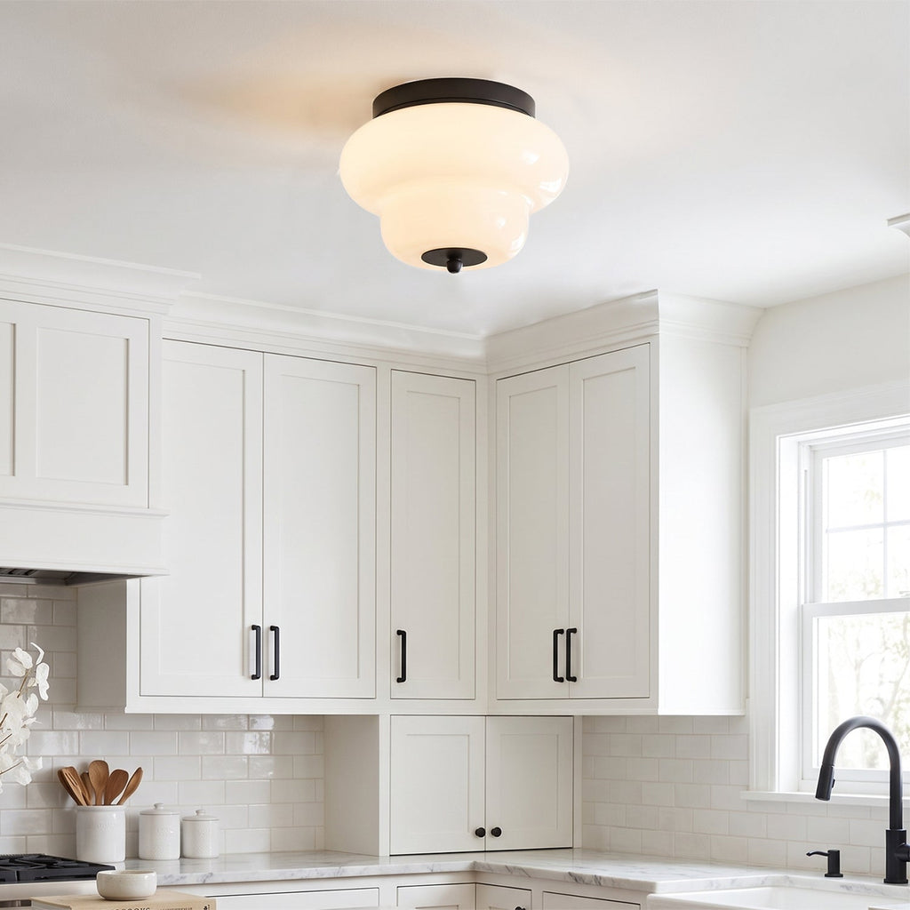 Otto Stepped Opal Glass Semi-Flush Mount