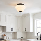 Otto Stepped Opal Glass Semi-Flush Mount