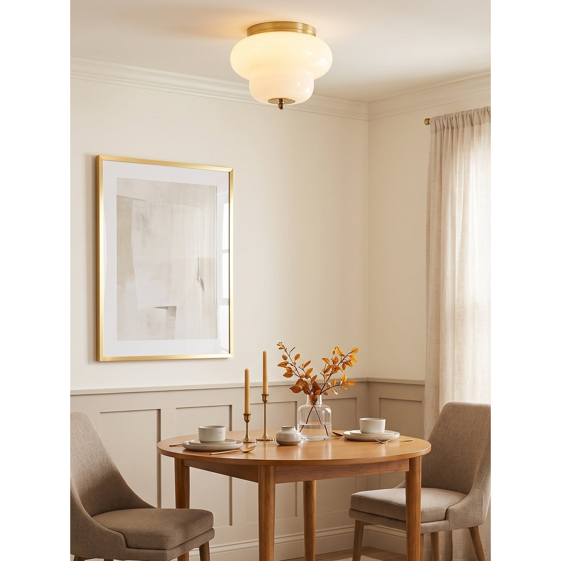 Otto Stepped Opal Glass Semi-Flush Mount