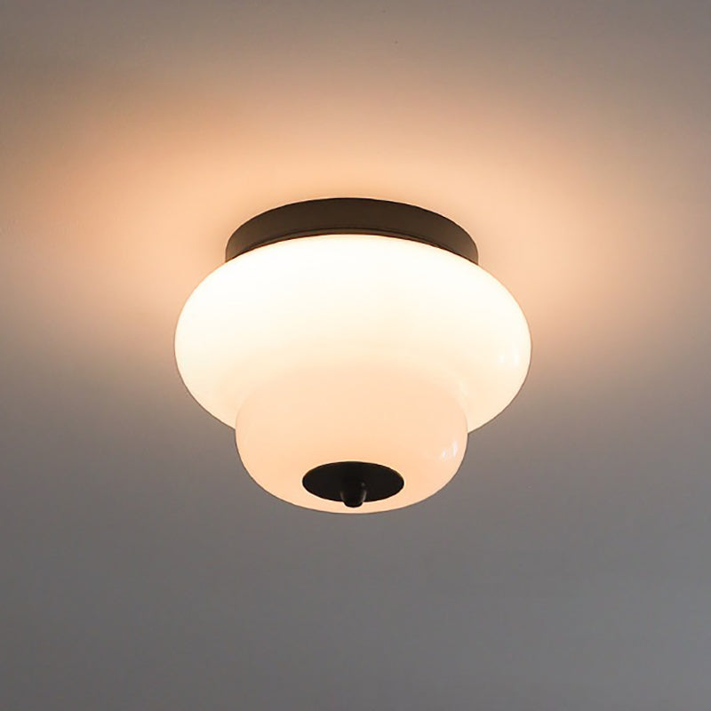 Otto Stepped Opal Glass Semi-Flush Mount