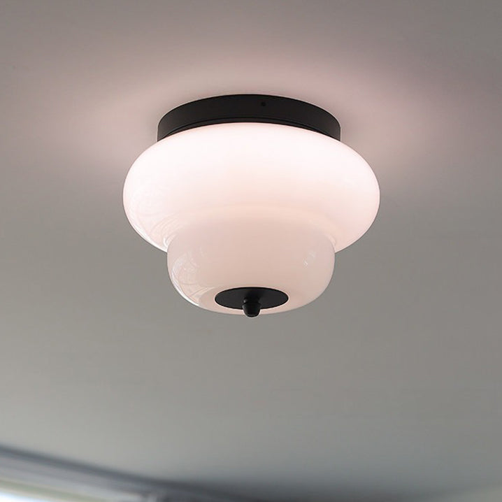 Otto Stepped Opal Glass Semi-Flush Mount