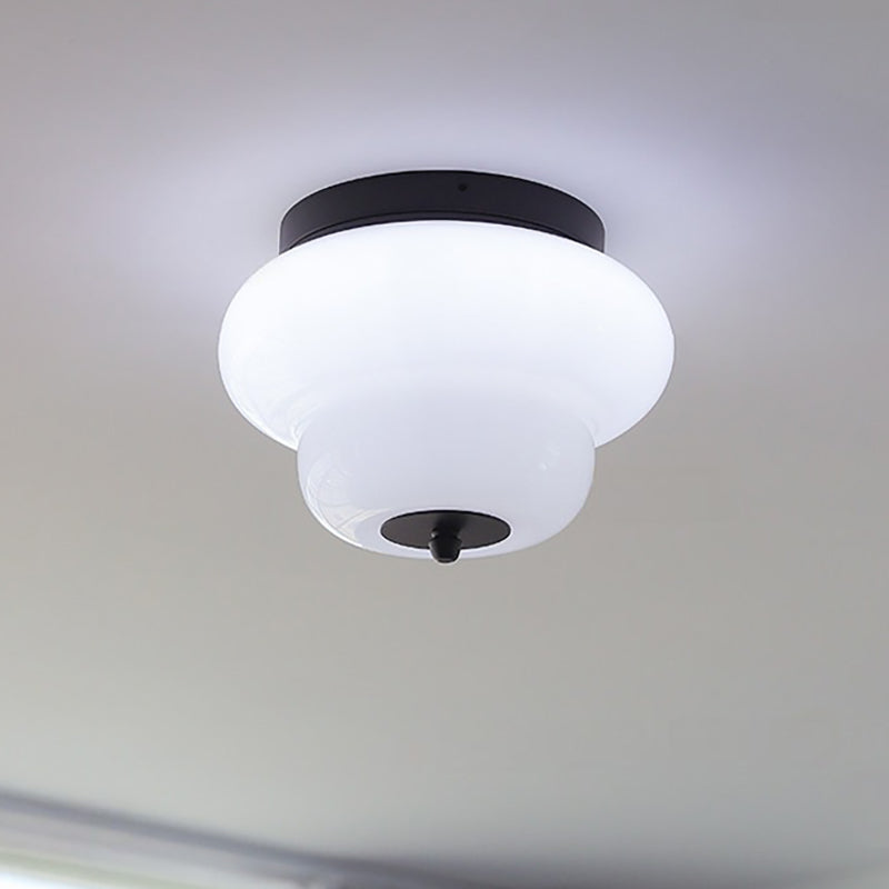 Otto Stepped Opal Glass Semi-Flush Mount