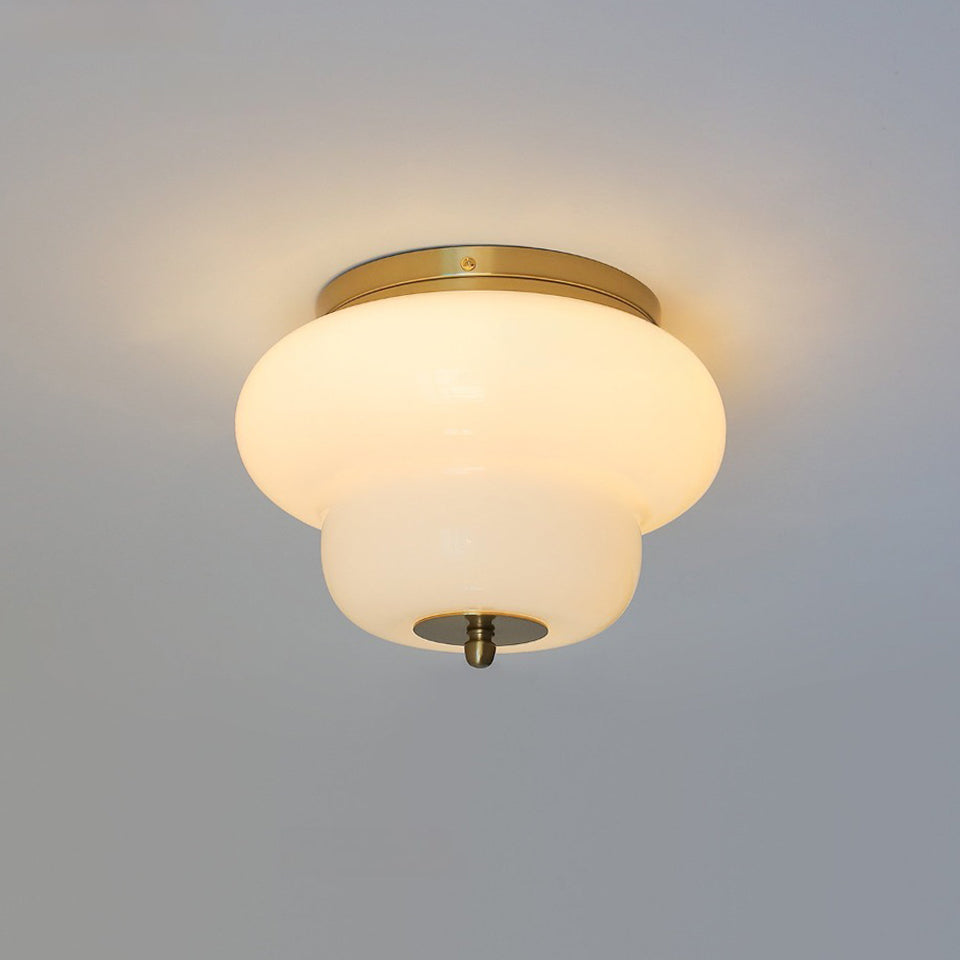 Otto Stepped Opal Glass Semi-Flush Mount