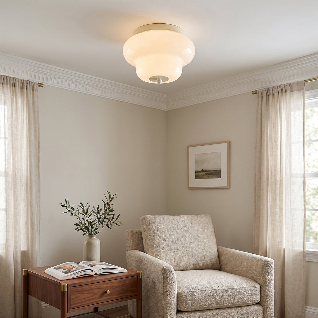 Otto Stepped Opal Glass Semi-Flush Mount