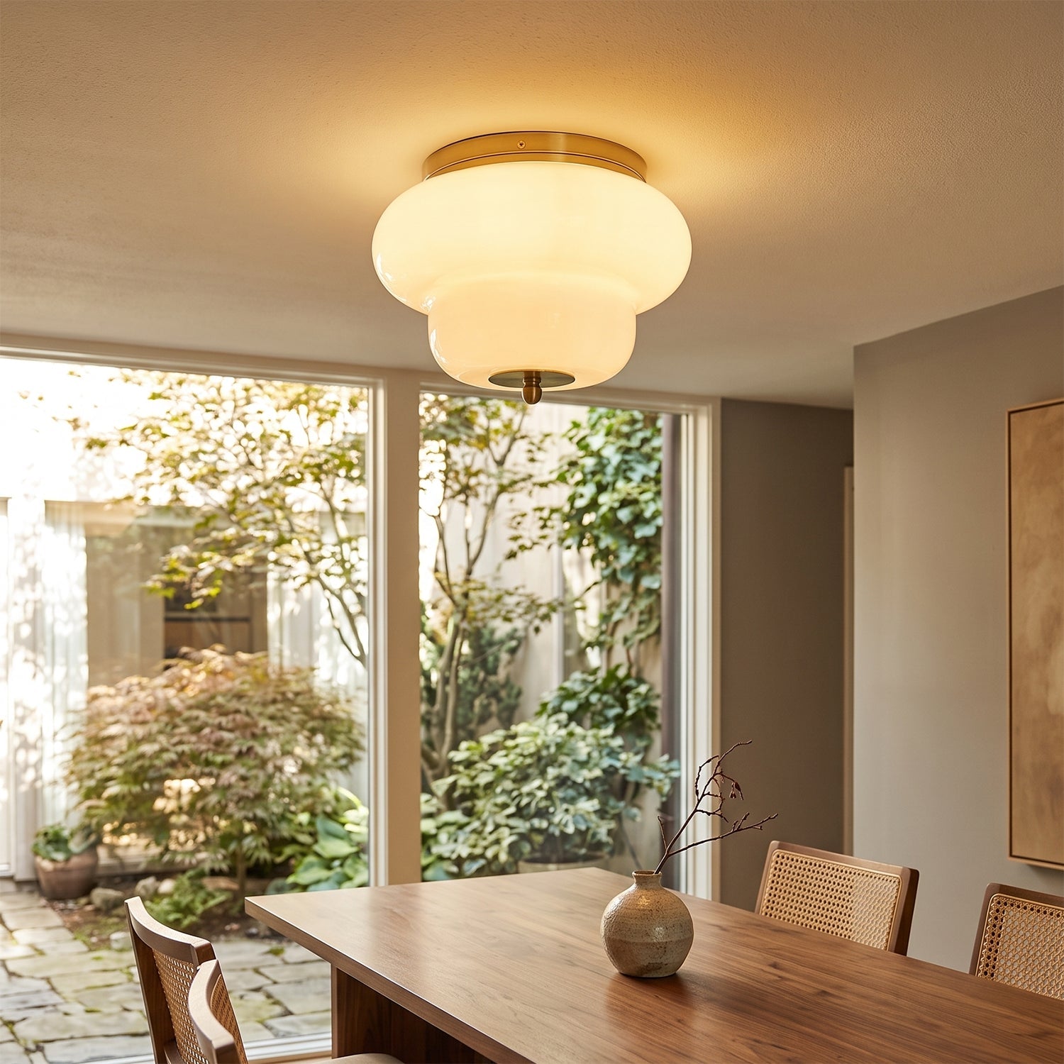 Otto Stepped Opal Glass Semi-Flush Mount