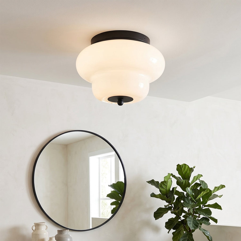 Otto Stepped Opal Glass Semi-Flush Mount