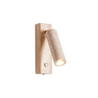 Travertine & Wood Rotatable Wall Lamp