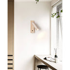 Travertine & Wood Rotatable Wall Lamp