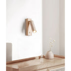 Travertine & Wood Rotatable Wall Lamp