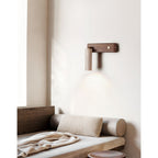 Travertine & Wood Rotatable Wall Lamp