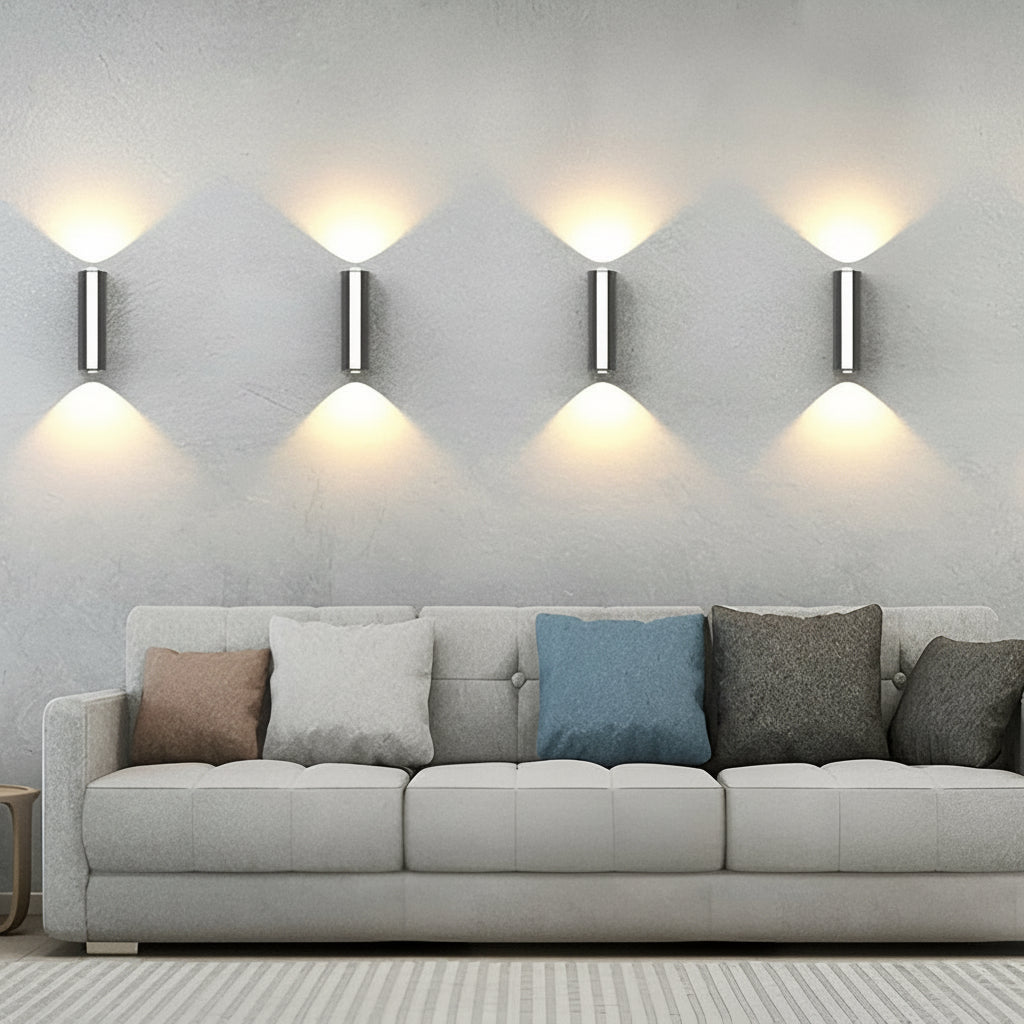 Outdoor LED Wall Sconce Black Aluminum Up Down Light IP65 Waterproof