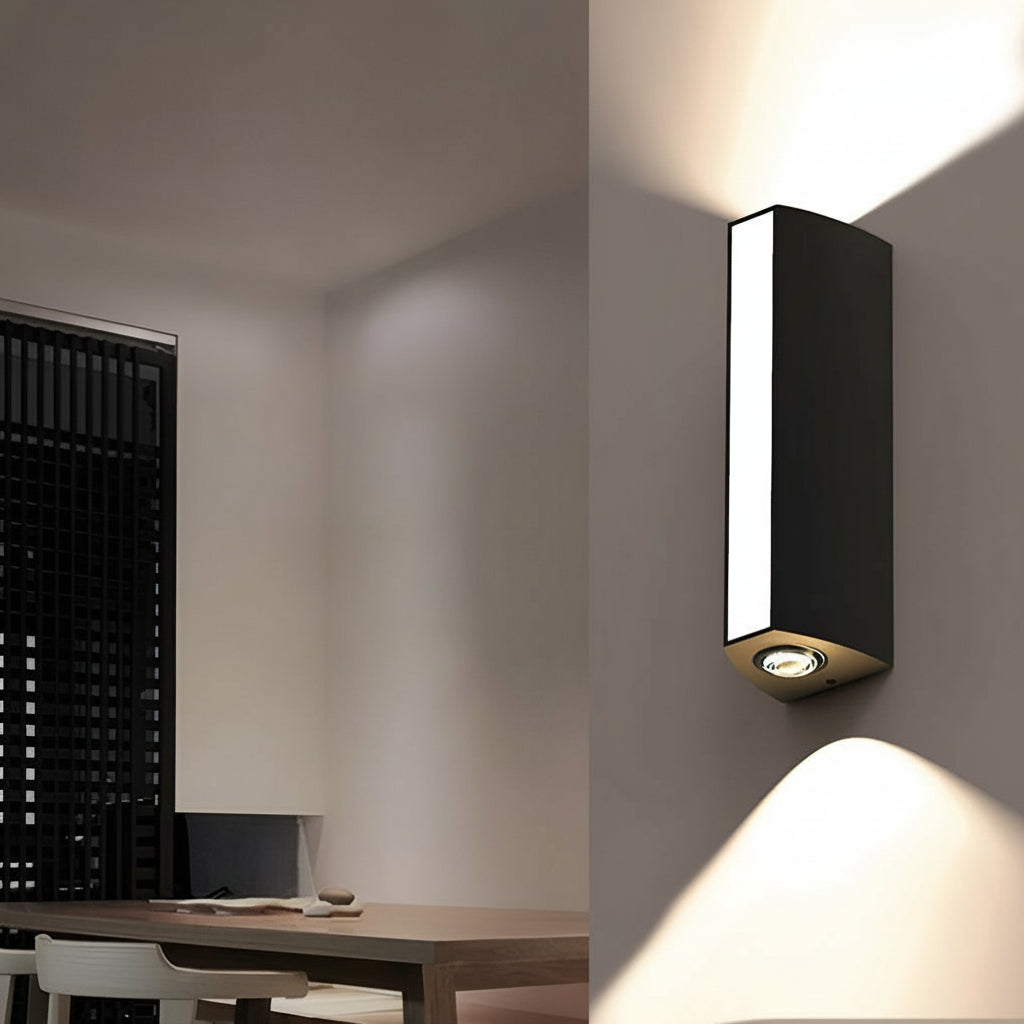 Outdoor LED Wall Sconce Black Aluminum Up Down Light IP65 Waterproof