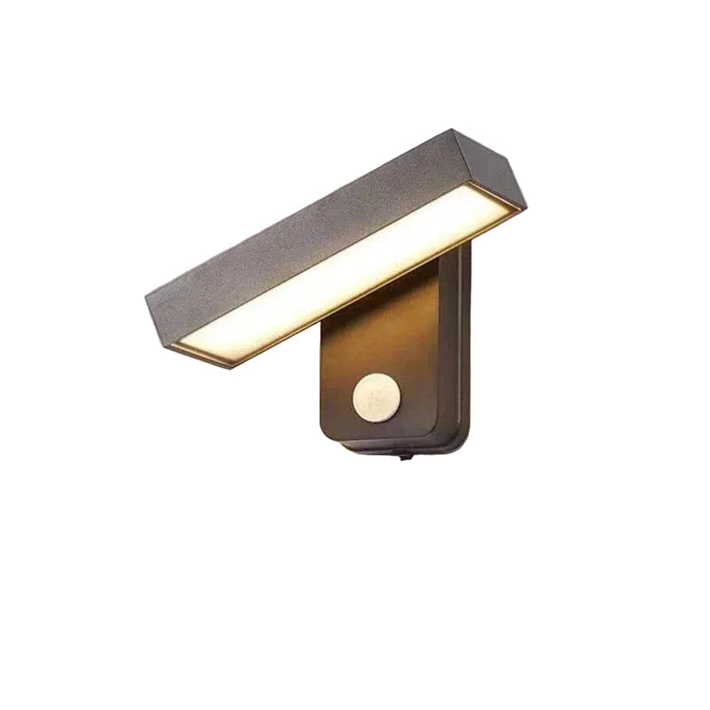 Outdoor Wall Light PIR Motion Sensor IP65 Aluminium Glass Fixture