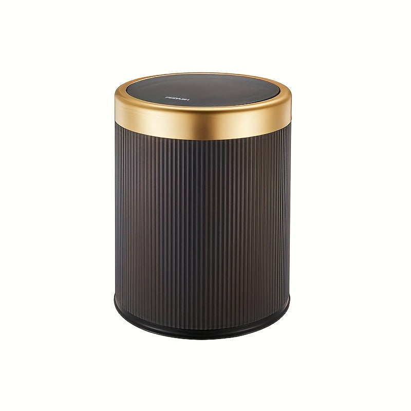 Oval Kitchen Trash Can Plastic Press Top Lid