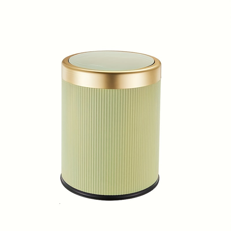 Trash Can Press Top Plastic Oval Double Barrel Odor Sealing Lid