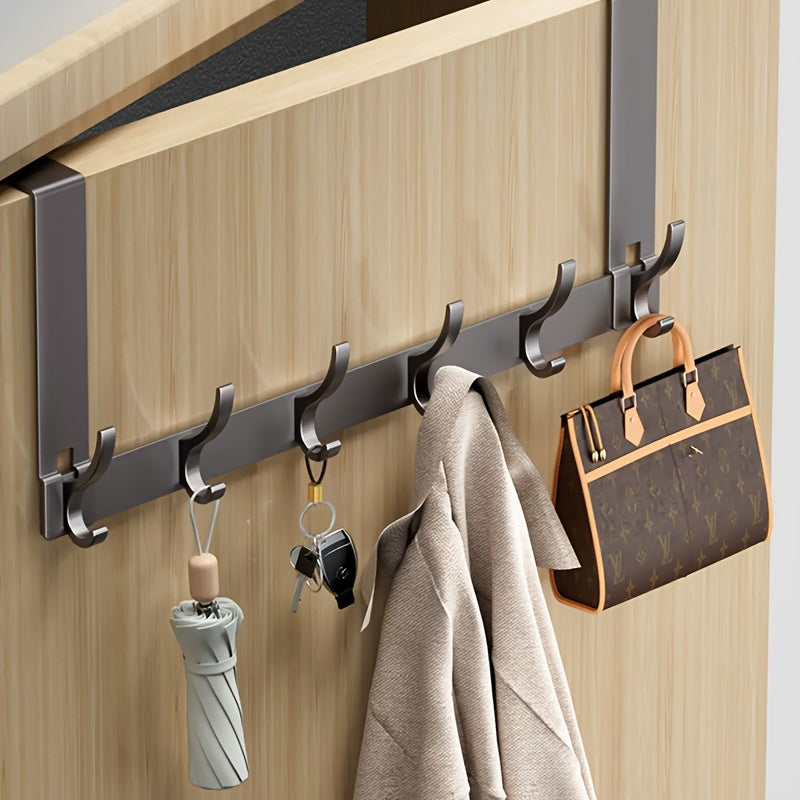 Hook Rack Over Door Aluminum Coat Towel Storage, Space-Saving Storage