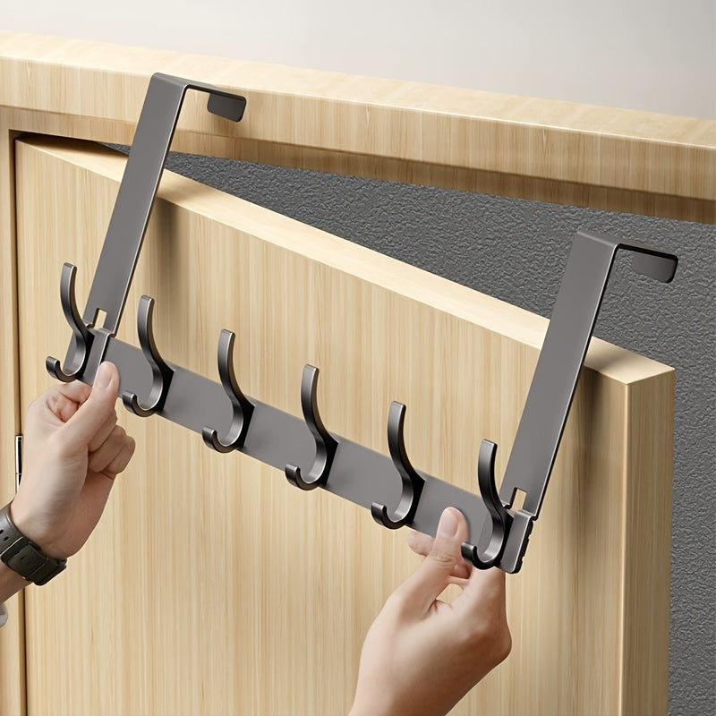 Hook Rack Over Door Aluminum Coat Towel Storage, Space-Saving Storage