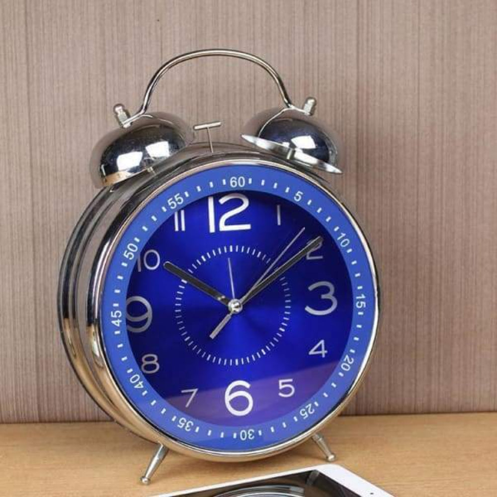 Twin Bell Alarm Clock with Oversized Dial and Vintage Finish