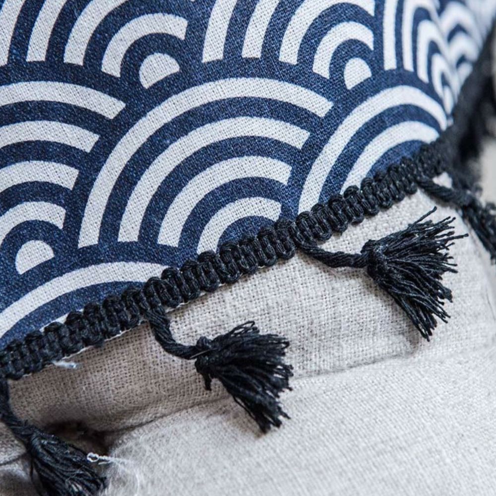 OceanElegance: Cotton Curtain with Scales Design – Stylish for Sleeping & Dining Areas