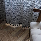 OceanElegance: Cotton Curtain with Scales Design – Stylish for Sleeping & Dining Areas