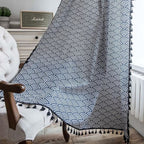 OceanElegance: Cotton Curtain with Scales Design – Stylish for Sleeping & Dining Areas