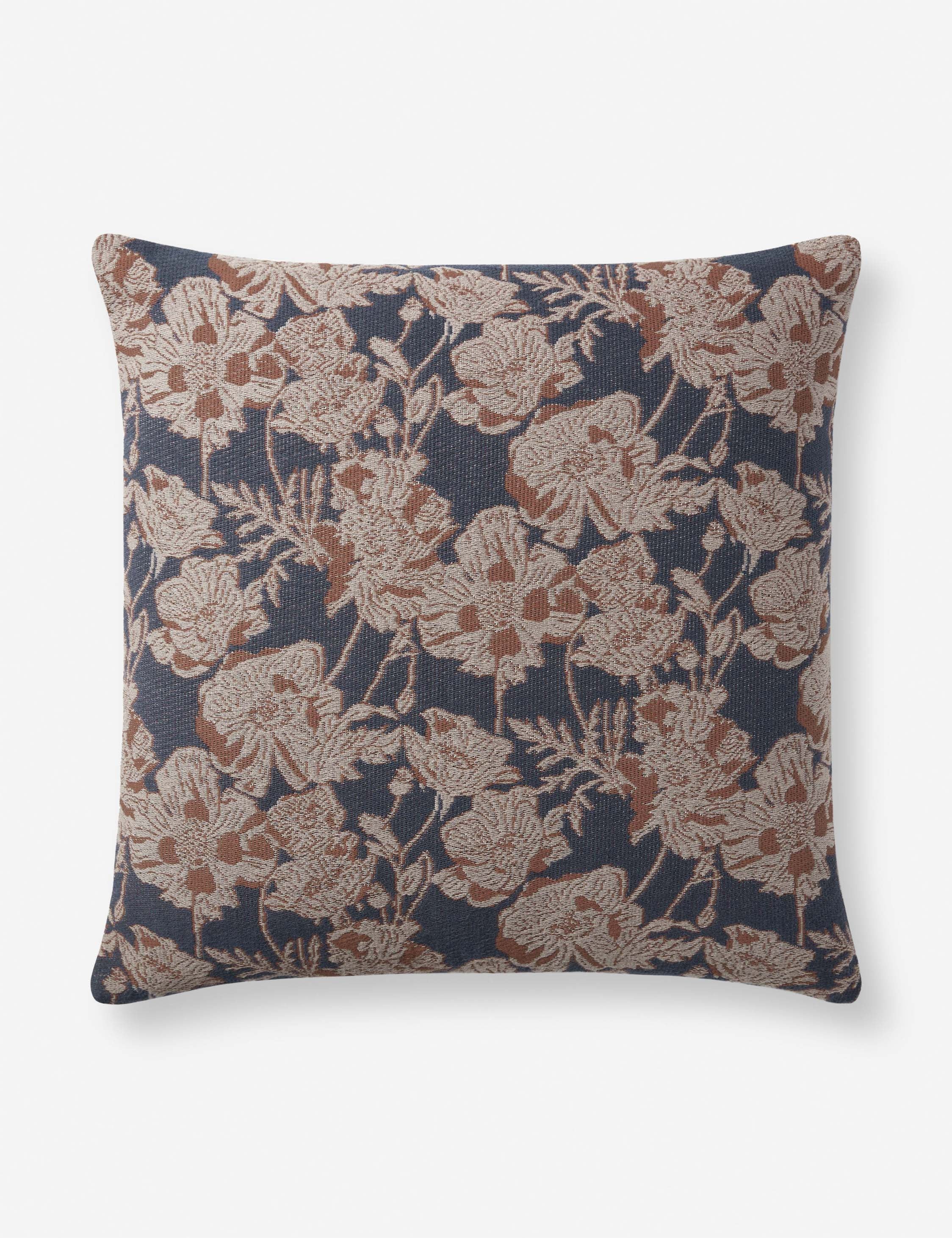 Mira Pillow | Woven Jacquard, Hand-Drawn Florals