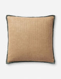 Aveline Throw Pillow | Textured Fabric, Contrasting Trim