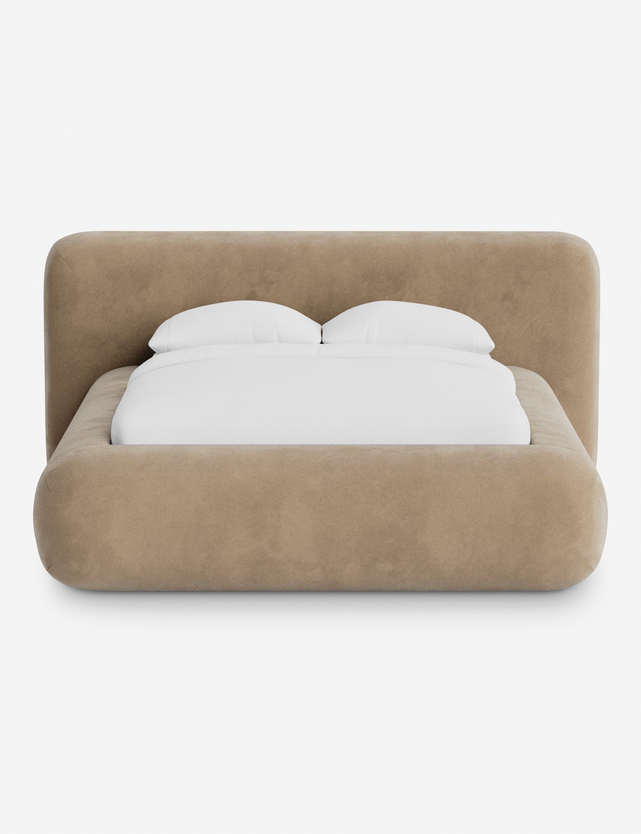 Pendo Rounded Platform Bed | Custom Upholstery, Low-Slung Design