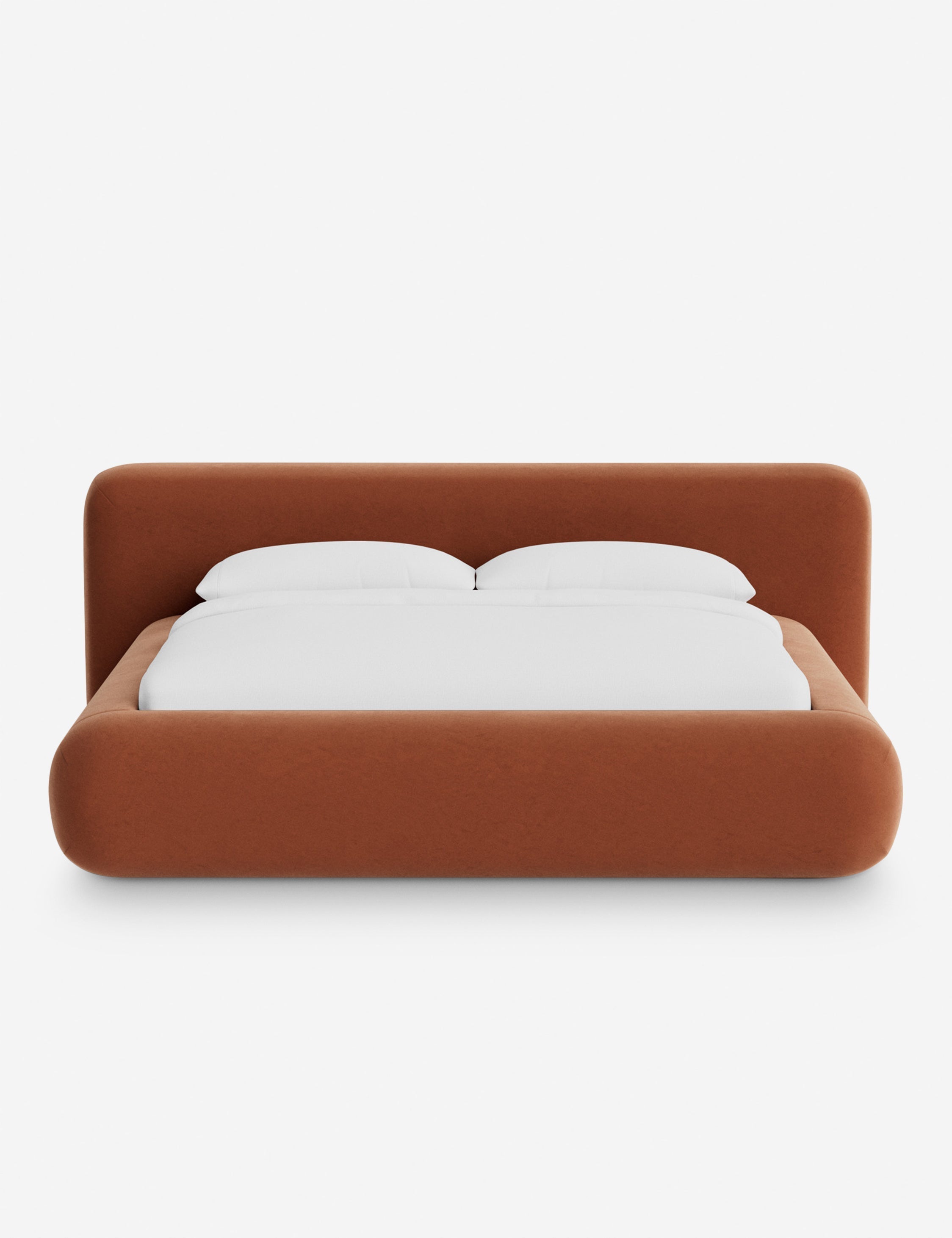 Pendo Rounded Platform Bed | Custom Upholstery, Low-Slung Design