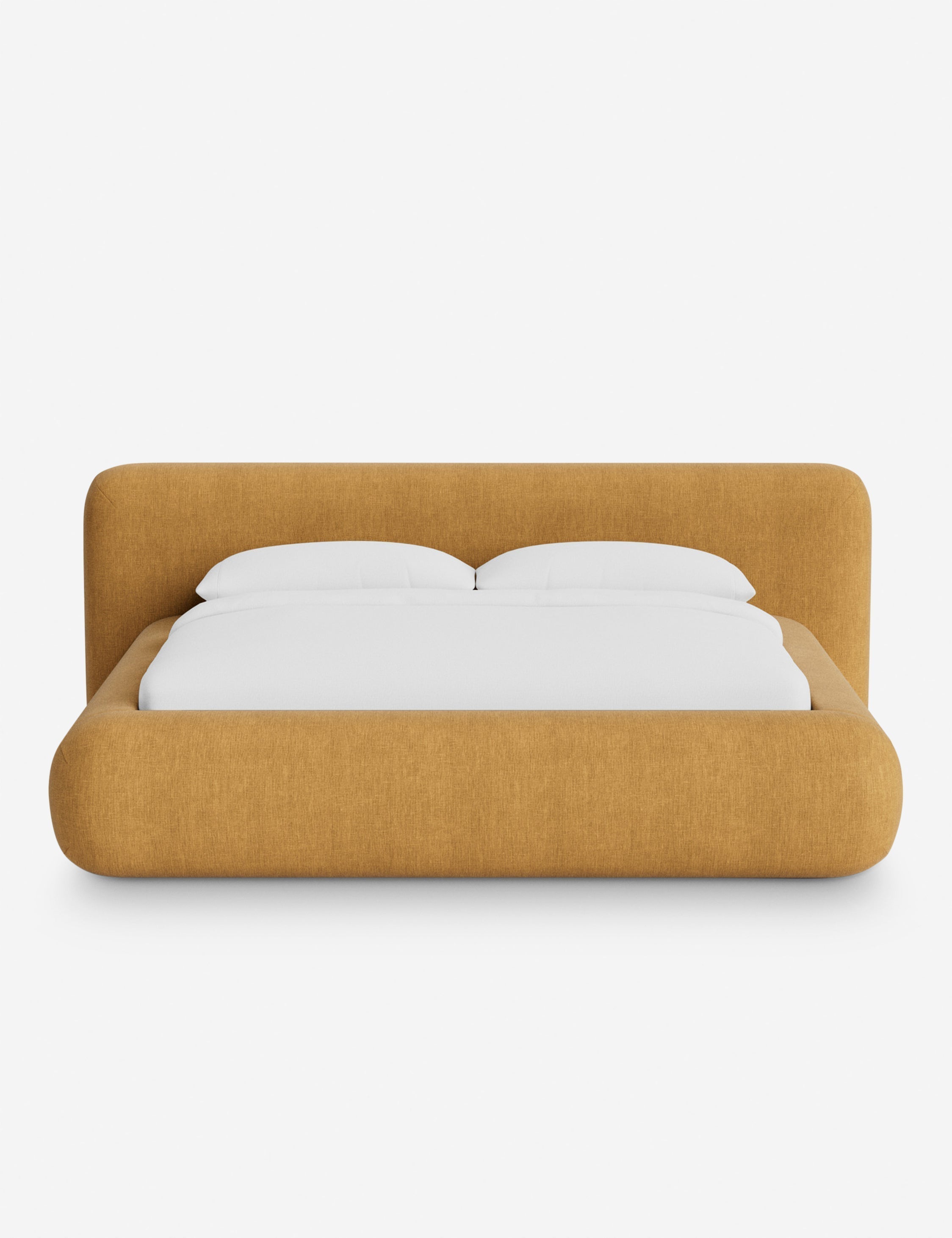 Pendo Rounded Platform Bed | Custom Upholstery, Low-Slung Design