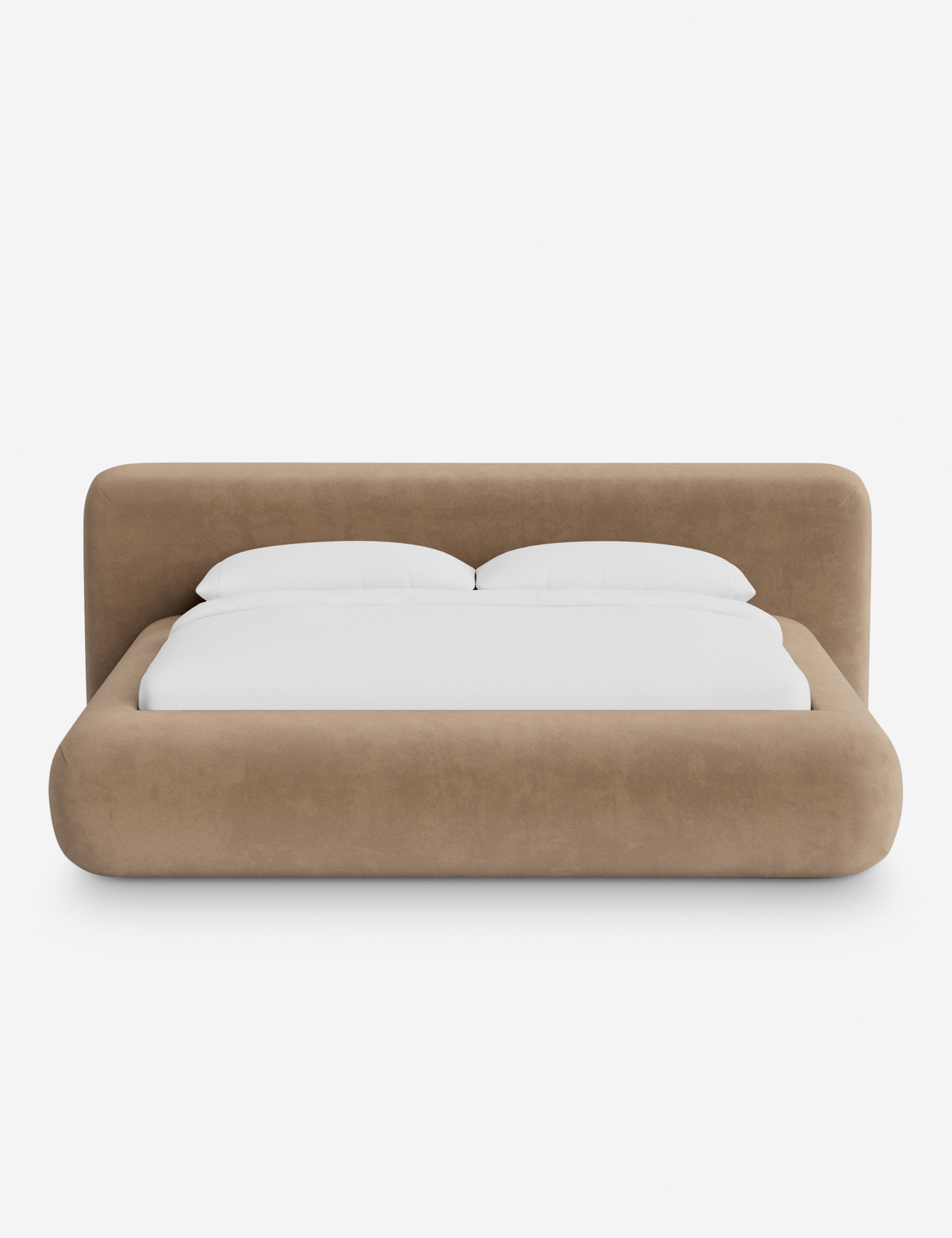 Pendo Rounded Platform Bed | Custom Upholstery, Low-Slung Design