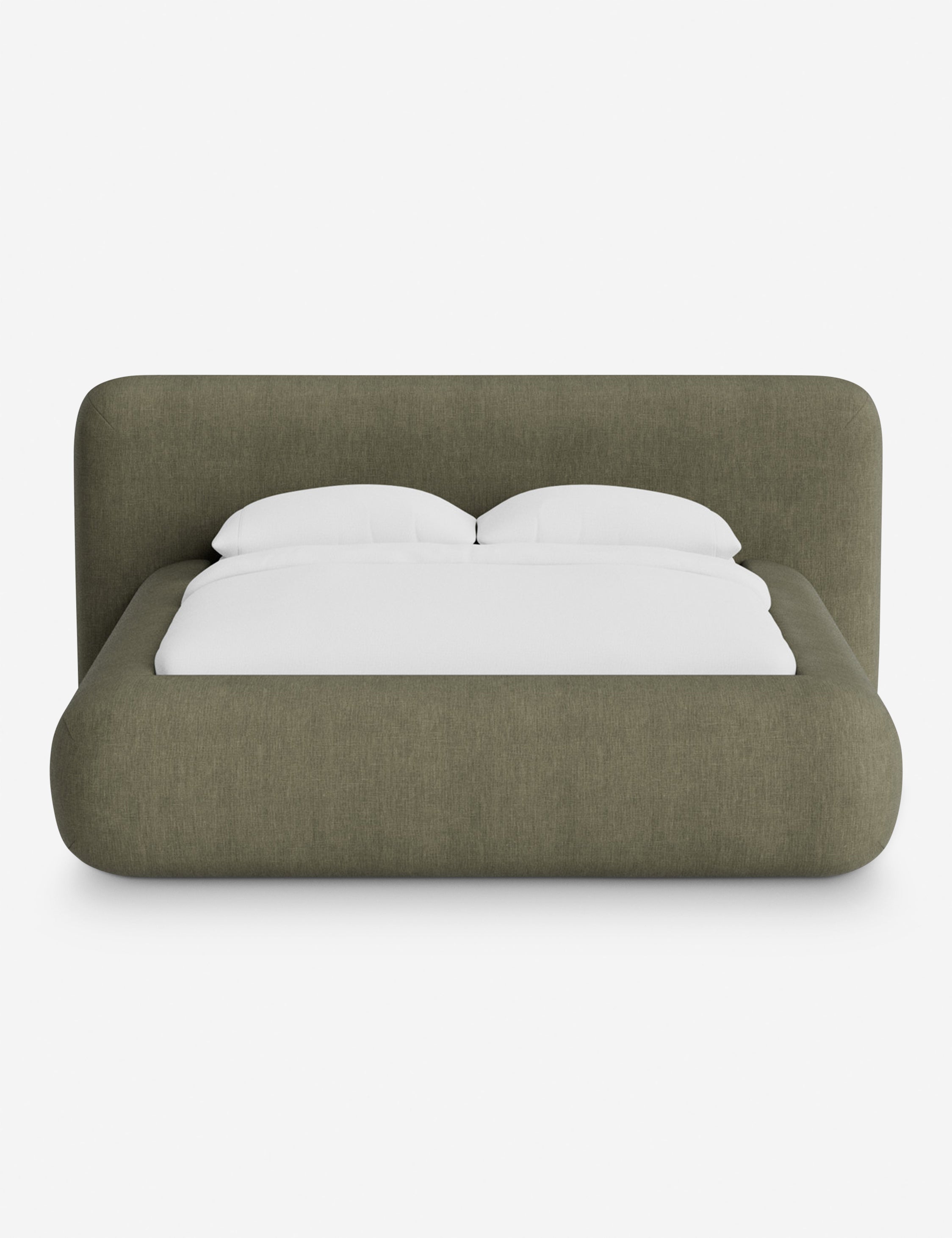 Pendo Rounded Platform Bed | Custom Upholstery, Low-Slung Design