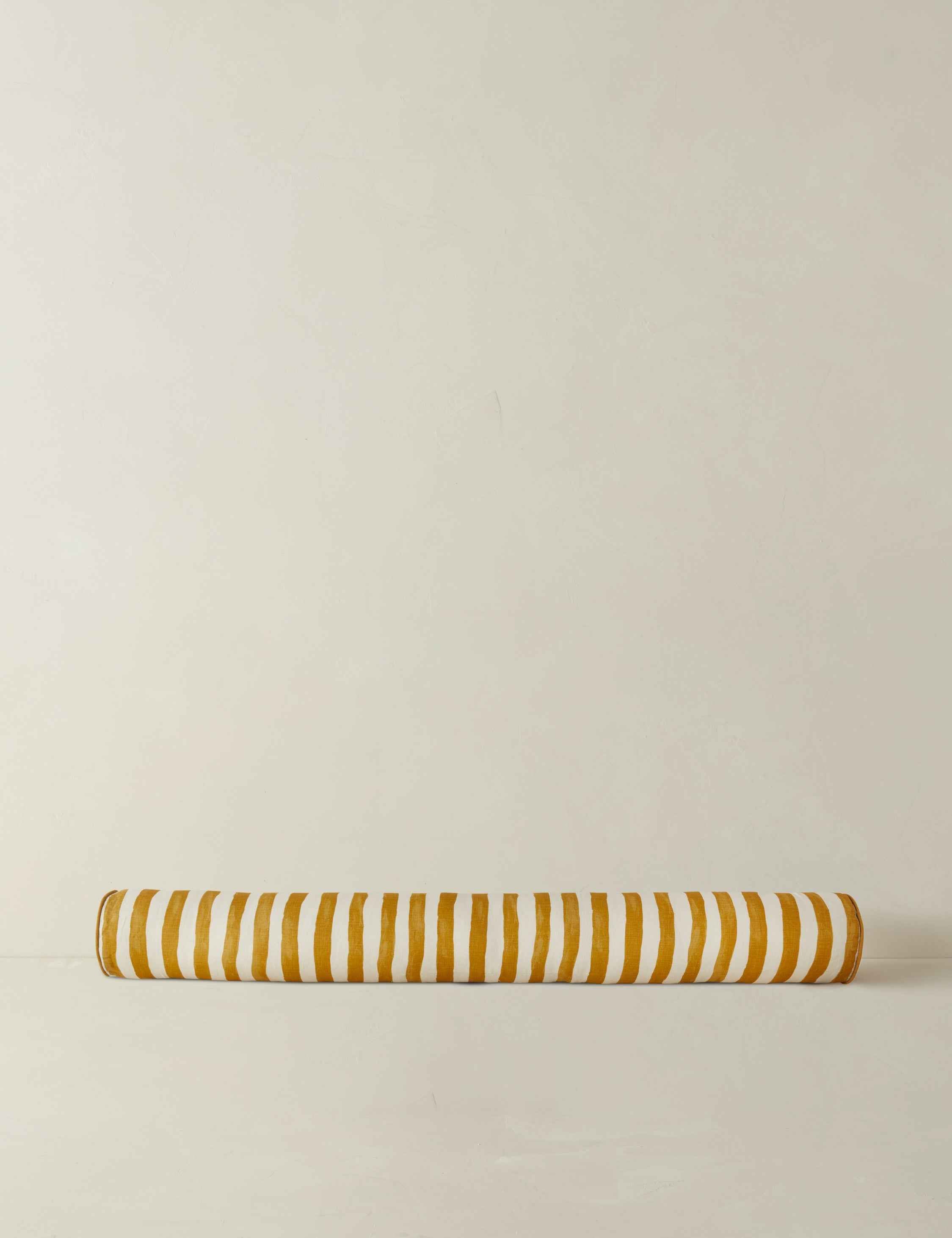 Bello Long Bolster Pillow | Painterly Stripe Linen Design