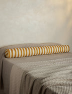 Bello Long Bolster Pillow | Painterly Stripe Linen, Oversized Accent