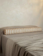 Bello Long Bolster Pillow | Painterly Stripe Linen, Oversized Accent