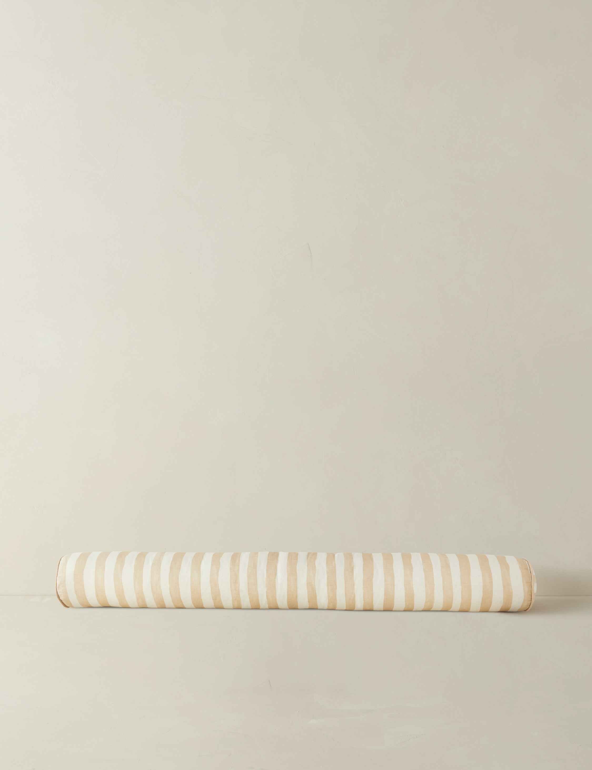Bello Long Bolster Pillow | Painterly Stripe Linen, Oversized
