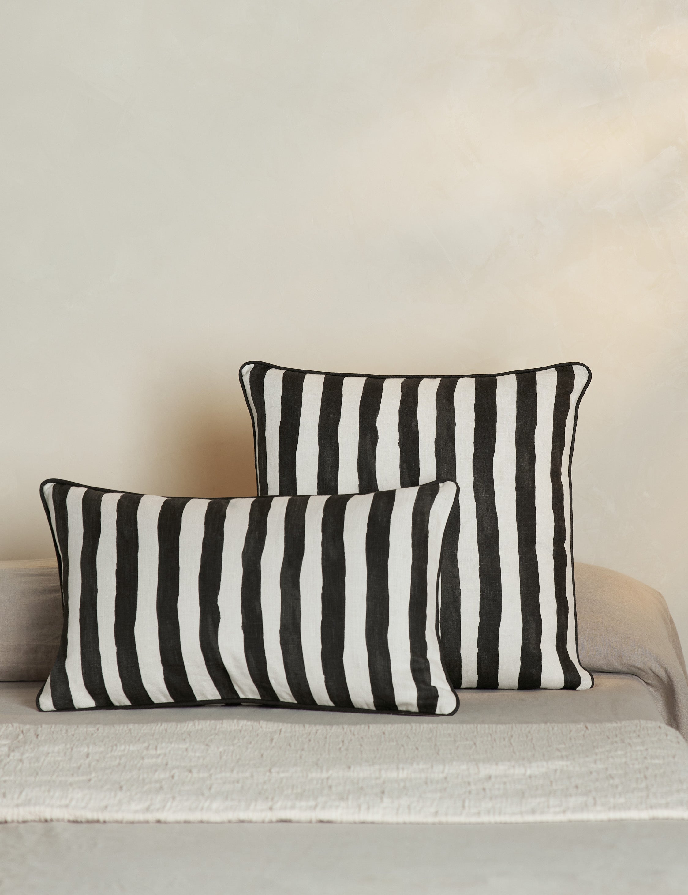 Bello Stripe Linen Pillow | Modern Painted Design