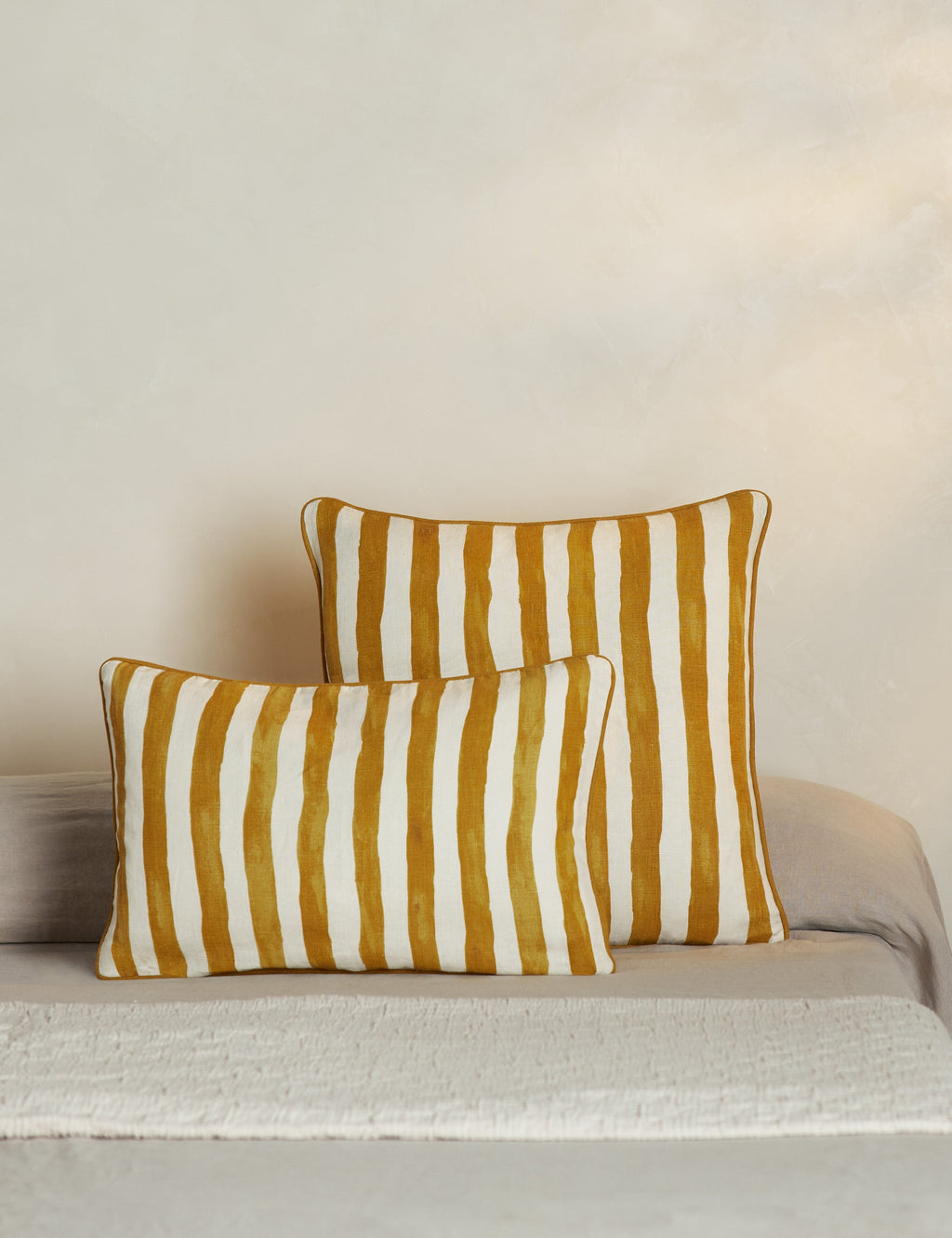 Bello Stripe Linen Pillow | Modern Painted Design