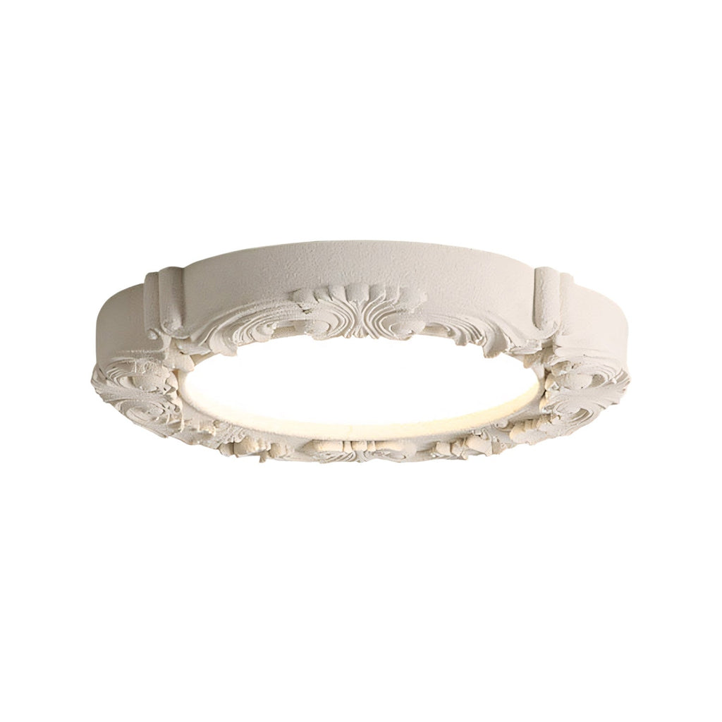 Carved Relief Resin Flush Ceiling Light