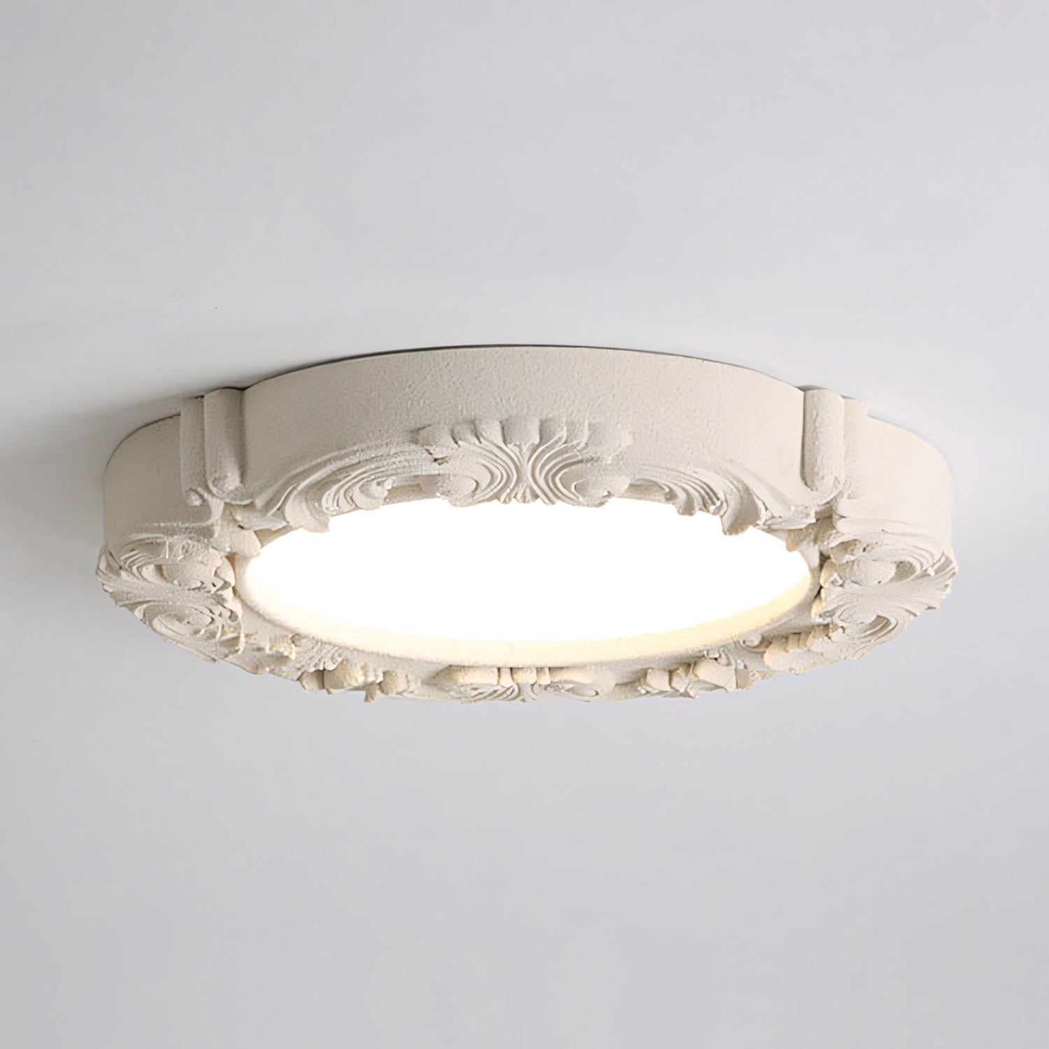 Carved Relief Resin Flush Ceiling Light