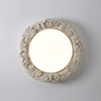 Carved Relief Resin Flush Ceiling Light