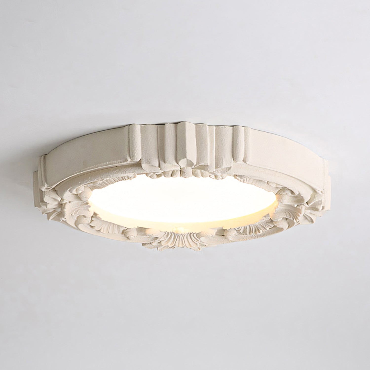 Carved Relief Resin Flush Ceiling Light