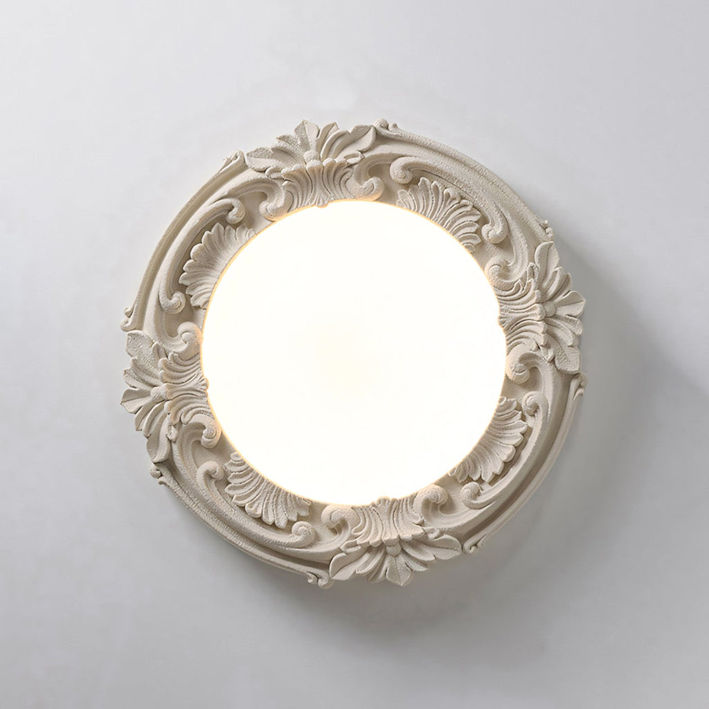 Carved Relief Resin Flush Ceiling Light