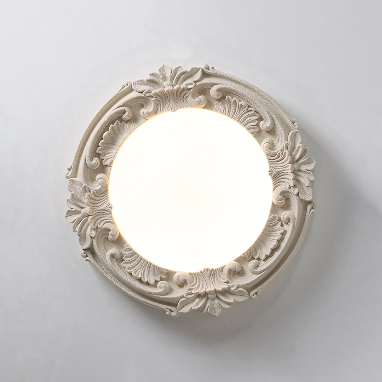 Carved Relief Resin Flush Ceiling Light